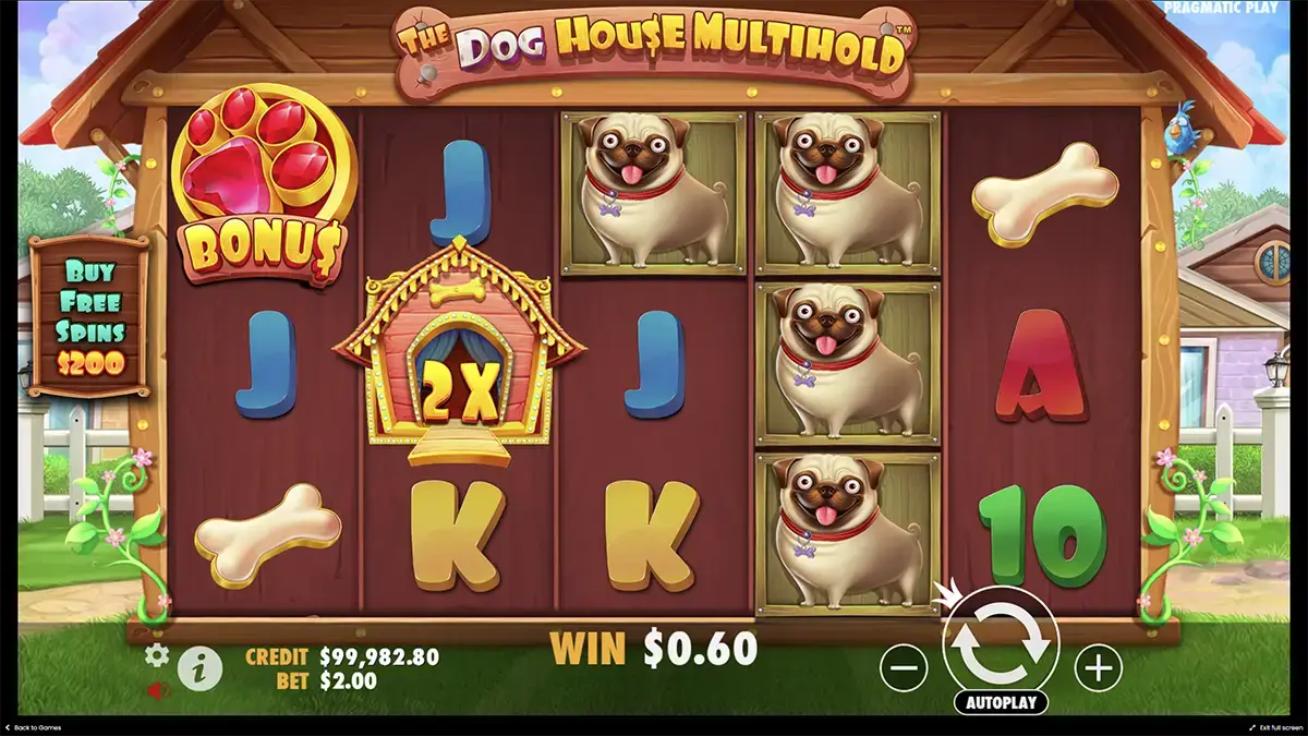 Символы в демо the Dog house Multihold